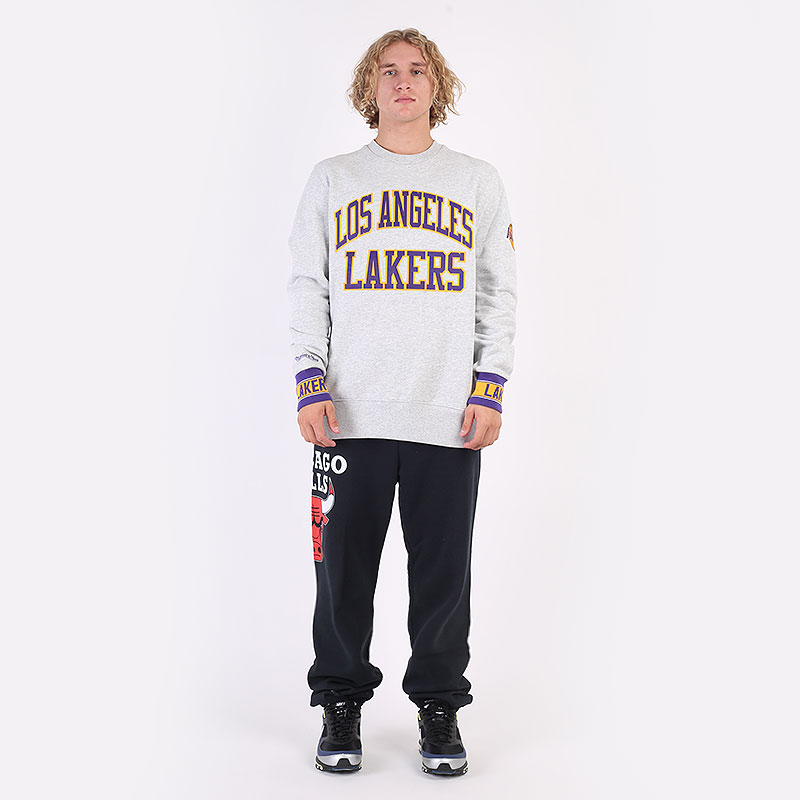 мужская серая толстовка Mitchell and ness Celebration Crew 350FLALAKEGRH - цена, описание, фото 6